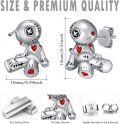 wholesale 925 Sterling Silver Voodoo Doll Stud Earrings - Gothic Jewelry for Women & Men-0-4