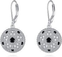 wholesale 925 Sterling Silver Round Soccer Ball Dangle Earrings Sports Gifts for Her-Soccer Ball Cubic Zirconia