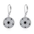 wholesale 925 Sterling Silver Round Soccer Ball Dangle Earrings Sports Gifts for Her-0-0