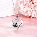 wholesale 925 Sterling Silver Heart Dog Paw Pendant Necklace for Women Girls Mothers Day Gift-0-3