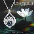 wholesale 925 Sterling Silver Crushed Abalone Zircon Lotus Necklace 24.5x16mm 18+2 Chain 4.2g-0-4