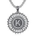 wholesale 925 Sterling Silver K Letter Pendant Necklace-0-0