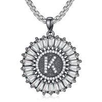 wholesale 925 Sterling Silver K Letter Pendant Necklace-Letter K