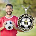 wholesale 925 Sterling Silver Cross Soccer Ball Pendant for Men's Necklaces with Bible Verse Philippians 4:13 Jesus I Can Do All Things Charm -0-5