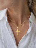 wholesale Gold 925 Sterling Silver Dainty Cross Pendant Necklace for Women and Men Christian s-0-2