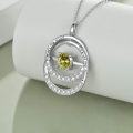 wholesale TOUPOP Sister Gifts From Sister Sterling Silver Double Circle Peridot Pendant Necklace With August Birthstone Jewerly Always My Sister Forever My Friend Birthday Christmas Gifts For Women Friends -0-4