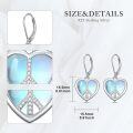 wholesale 925 Sterling Silver Heart-Shaped Moonstone Peace Sign Drop Earrings with Leverbacks for Women Gifts-0-3