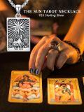 wholesale 925 Sterling Silver Sun Tarot Necklace , 17.5mm Pendant, Adjustable 22-24 Chain, Jewelry Gift for Men & Women-0-5