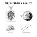 wholesale 925 Sterling Silver Saint Christopher Prayer Pendant Necklace-0-3