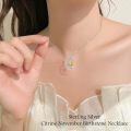 TOUPOP Sterling Silver Citrine Moon Star Pendant Necklace-0-1
