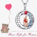 wholesale TOUPOP Bear Necklace Sterling Silver Moon Jewelry With I Love You To The Moon And Back Bear Gifts -0-1