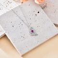 TOUPOP Sterling Silver Ruby Heart Necklace July Birthstone Gift For Mom-0-4