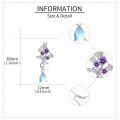 wholesale 925 Sterling Silver Purple Crystal Flower Pendant Necklaces for Women's  Ideas-0-3