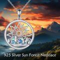 wholesale 925 Sterling Silver Abalone Shell Mountain Sun Pendant Necklace for Women-0-1