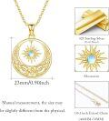 wholesale 925 Sterling Silver Celtic Knot Moon and Star Pendant Necklace with Blue Moonstone for Women-0-4