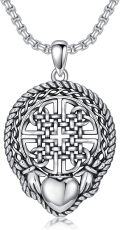wholesale Celtic Claggagh Necklace S925 Sterling Silver Celtic Knot Pendant For Men Women Anniversary Birthday Christmas Gifts For Women Men -0-0