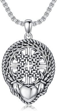 wholesale 925 Sterling Silver Celtic Knot Heart Pendant Necklaces for Men & Women-Claddagh I