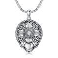 TOUPOP Sterling Silver Celtic Claggagh Knot Pendant Necklace For Men Women-0-0