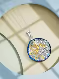 TOUPOP 925 Sterling Silver Crystal Sunflower Paw Print Pendant Necklace-0-4