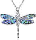 wholesale 925 Sterling Silver Abalone Shell Inlay Dragonfly Pendant Necklace for Women-0-0