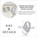wholesale 925 Sterling Silver Twist Leaf Design Huggie Hoops with Cubic Zirconia for Women-0-3