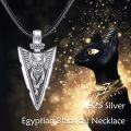 wholesale 925 Sterling Silver Ancient Egypt Cat Goddess Amulet Pendant Necklaces for Women Men s-0-5