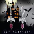 wholesale 925 Sterling Silver Bat Ruby Drop Dangle Hoop Halloween Christmas -0-5