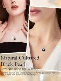 wholesale Christmas Gift For Women Black Pearl Necklace For Lover Sterling Silver Infinity/clover/swan Black Pearl Pendant Necklace Anniversary Jewelry Birthday Gifts For Women Wife Mother Grandma Her -0-2