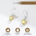 wholesale 925 Sterling Silver Austrian Crystal Heart Birthstone Dangle Drop Earrings-0-5