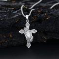 wholesale 925 Sterling Silver Praying Hands Cross Religious Medal Pendant Necklace for Men & Women-0-2