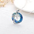 wholesale 925 Sterling Silver Blue Crystal Tree of Life Initial Necklace Family Letter Pendant Birthday Mother s Day Gifts for Her-0-46