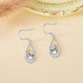 wholesale 925 Sterling Silver Sloth Teardrop Dangle Earrings with Crystal Accents-0-3