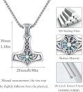 wholesale 925 Sterling Silver with Abalone Shell Viking Mjolnir Pendant Necklace for Men-0-5