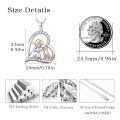 wholesale 925 Sterling Silver Girl Dog Heart Pendant Necklace Rose Gold Plated I Love You Forever-0-3