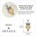 wholesale 925 Sterling Silver Citrine and Orange Stone Owl Filigree Pendant Necklace for Women-0-4