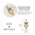 wholesale 925 Sterling Silver Owl Pendant Necklace With Amber And Crystal Details-0-4