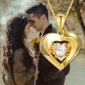 wholesale 18k Gold Heart Pendant Necklace with 18kt Gold Chain Fine Jewelry for Wife Mother's Day Gift 18 Inches-0-3