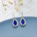 wholesale Sterling Silver Genuine Simulated Birthstone Teardrop Leverback Earrings-0-6