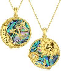 wholesale TOUPOP Moon Star Necklace Sagittarius Zodiac Sign Pendant -undefined