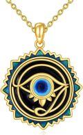 wholesale 925 Sterling Silver Evil Eye Necklace with Blue Enamel and Gold Plated Chain for Women-0-0