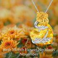 wholesale Sterling Silver Birthstone Birth Flower Necklace for Women Her Mom Sister-0-4
