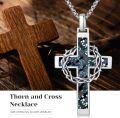 wholesale Sterling Silver Cross Necklace with Crown of Thorns Pendant Catholic Jewelry for Men Women-0-11