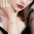 wholesale 925 Sterling Silver Blue Opal Starfish Charm Bracelet For Women-0-2