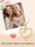 TOUPOP 14K Gold Crystal Mom Necklace For Women Mother Daughter Gifts-0-1