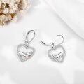 wholesale 925 Sterling Silver Heart-Shaped Dachshund Drop Earrings - Gifts for Dog Lovers-0-1