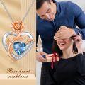 wholesale  Sterling Silver Rose Quartz Heart Pendant Necklace for Women -0-13