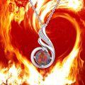 wholesale 925 Sterling Silver Opal Phoenix Pendant Necklace for Women, Hypoallergenic, 23.5mm, Gift Box-0-1