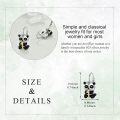 wholesale 925 Sterling Silver Cartoon Panda Bamboo Leverback Earrings for Women Girls Gifts 4cm Long-0-4