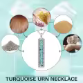 TOUPOP Silver Turquoise Bar Urn Necklace-0-5