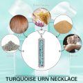 TOUPOP Silver Turquoise Bar Urn Necklace-0-5